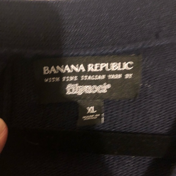 Banana Republic Navy Sweater with buttons on the back, Size XL - Picture 2 of 7